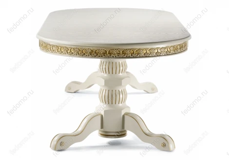 Деревянный стол Woodville Кассиль крем с золотой патиной 450830