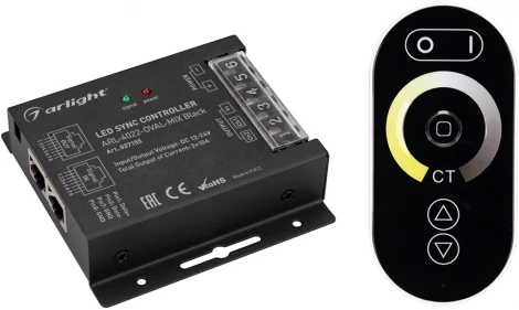 Контроллер ARL-4022-OVAL-MIX Black (12-24V, 2x10A, ПДУ, RF) (IP20 Металл) 027155 Arlight