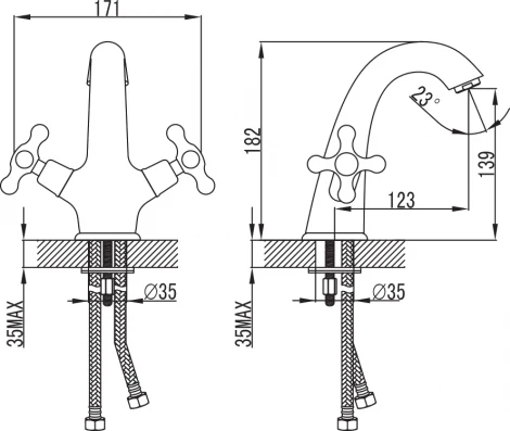 Смеситель Iddis Jeals 19004T4C для раковины