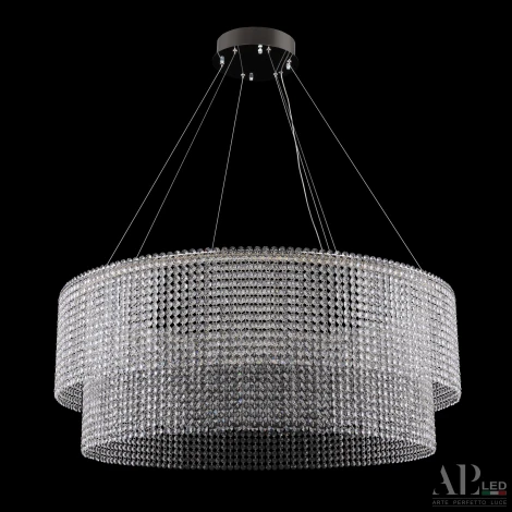 Подвесная люстра светодиодная APL LED Sicilia SH02.93.C.Ni.4000 (220V, хрусталь, на тросе)