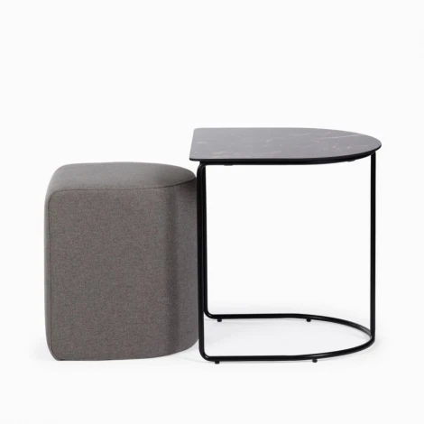 Кофейный столик с пуфом Eglens 44х42 COSMO арт.CT-0086A+LC-882B