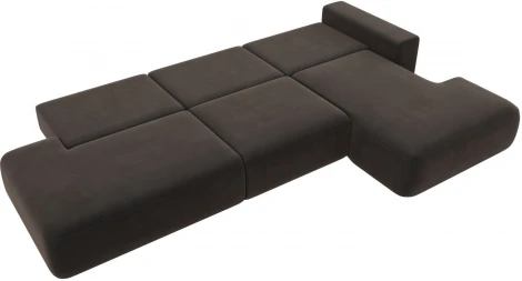 Диван угловой Лига-036 НПБ Модерн Лонг правый угол (Коричневый/Велюр) Лига Диванов арт.121428