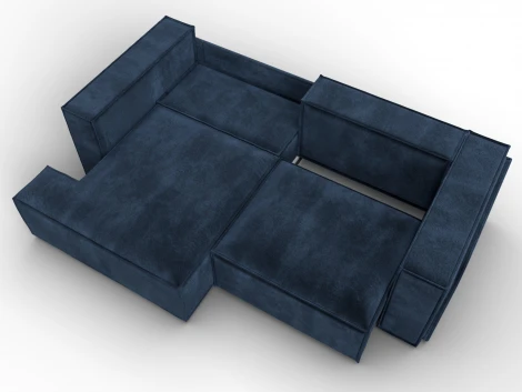 Диван угловой Лига-061 угол левый (ДСП,Брус,Фанера,Велюр/Синий) Лига Диванов 131151L