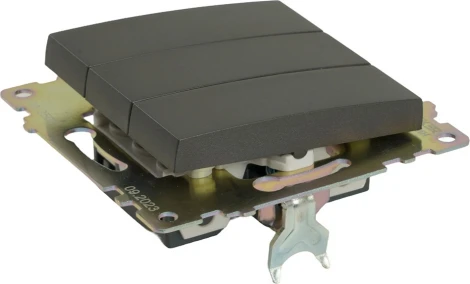 Выключатель трехклавишный (графит) Stekker Катрин 49415