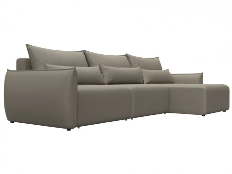 Диван угловой Лига-051 НПБ Лонг угол универсальный (ЛДСП,Брус,Фанера/Пластик/Экокожа/Бежевый) Лига Диванов 129890