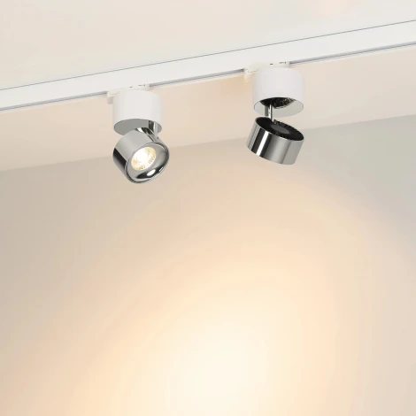 Трековый светильник SP-PLURIO-TRACK-4TR-R77-9W Warm3000 (WH-CHR, 36 deg, 230V) (Arlight, IP20 Металл) 038118 (LED)