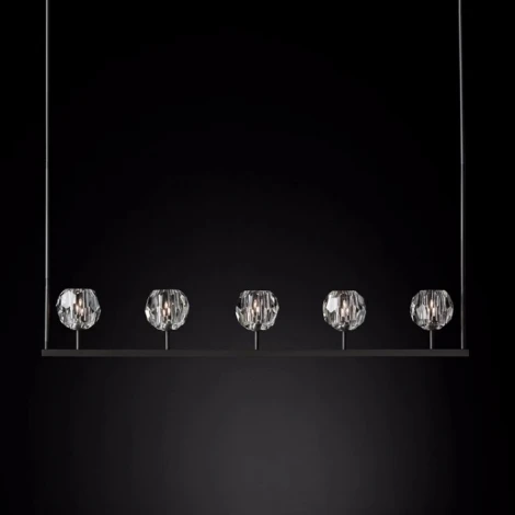 Потолочная люстра на штанге Rh Boule De Cristal Linear Chandelier 5 Black Imperiumloft 40,1221 (84808-22) (220V)