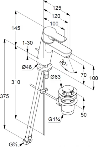 Смеситель Kludi Pure&Easy 372890565 для раковины