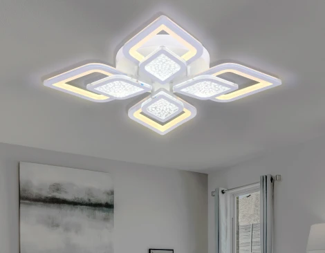 Потолочная люстра Ambrella Acrylica FA4285 (регулировка яркости, LED, 220V, пульт управления, цветы)