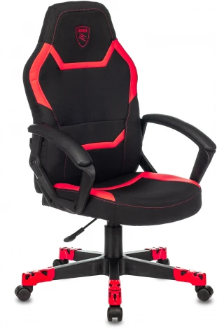 Кресло игровое Zombie 10 черный/красный текстиль/эко.кожа крестовина пластик