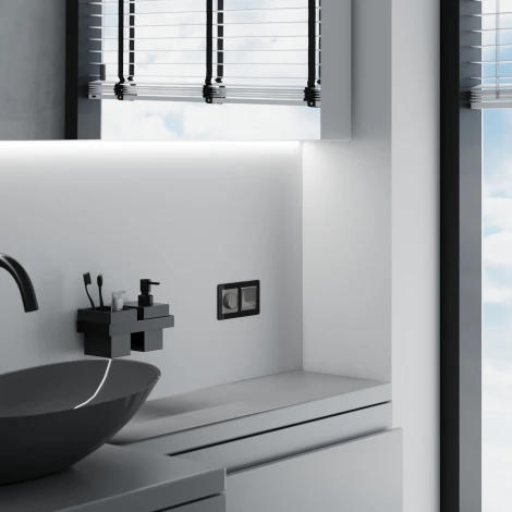 Розетка с заземлением с защит. крышкой и шторками (графит акрил) Werkel W1171244 (a064092)