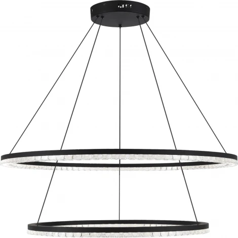 Подвесной светильник ярусный ST Luce SL1018 SL1018.403.02 черный/прозрачный LED 2*96W 4000K кольцо (220V, на тросе, кольцо)