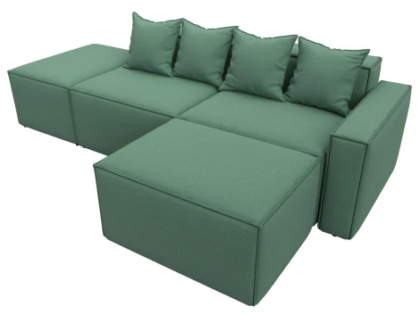 Диван угловой модульный Лига-063 угол правый (ДСП/Пластик/Рогожка/Зеленый) Лига Диванов 129787