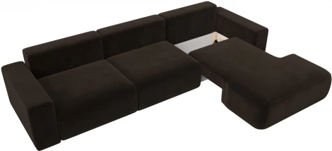 Диван угловой Лига-036 НПБ Классик Лонг правый угол (Коричневый/Микровельвет) Лига Диванов арт.121383