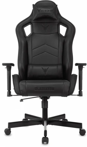 Кресло игровое Knight Gladiator черный эко.кожа крестов. металл