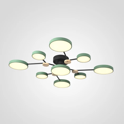 Потолочная люстра на штанге Gamma D98 Green Imperiumloft Gamma01 (223772-23) (LED, 220V, пульт управления, круглые)