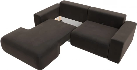 Диван угловой Лига-036 НПБ Классик левый угол (Коричневый/Велюр) Лига Диванов арт.121377L