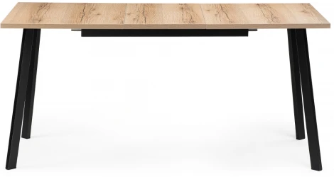 Стол раскладной Woodville Колон Лофт 120 25 мм черный матовый / дуб делано светлый 489607