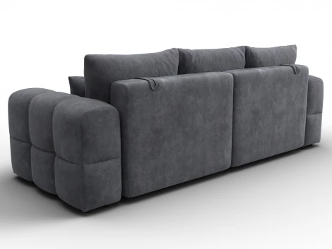 Диван прямой Лига-110 НПБ (ДВП,ДСП,ЛДСП,Брус,Фанера,Велюр/Темно-серый) Лига Диванов 136505