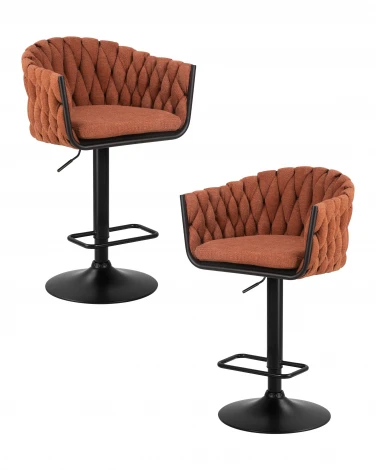 Набор 2 шт стул барный DOBRIN LEON (оранжевая ткань (LAR 275-27))