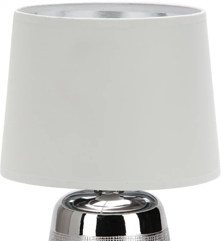 Настольная лампа Escada Calliope 10199/L Chrome 1х40Вт Е14, металл/ткань, хром/белый