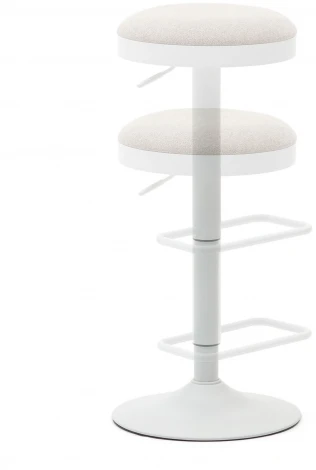 Табурет La Forma (ex Julia Grup) Zaib (Белый/ Сталь)
