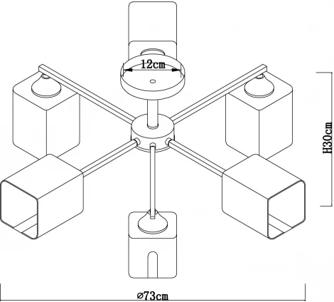 Потолочная люстра на штанге Arte Lamp Merci A4185PL-6BK (220V)