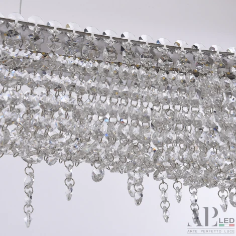 Подвесная люстра светодиодная APL LED Sicilia SH523.0.120.B.Ni.4000 (220V, хрусталь, на тросе)