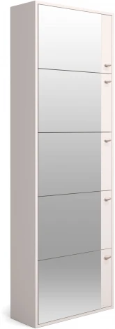 Обувной шкаф 5С с зеркалом, Белый, МАМА