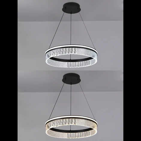 Подвесной светильник светодиодный Natali Kovaltseva Sad Queen INNOVATION STYLE 83128 PETEROLJA с пультом ДУ, моб. приложением 120W, черный, LED