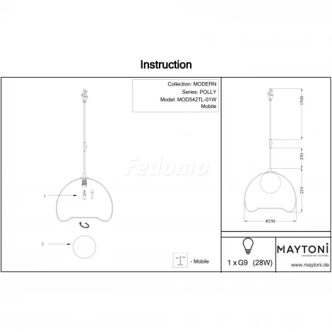 Интерьерная настольная лампа Maytoni Polly MOD542TL-01W