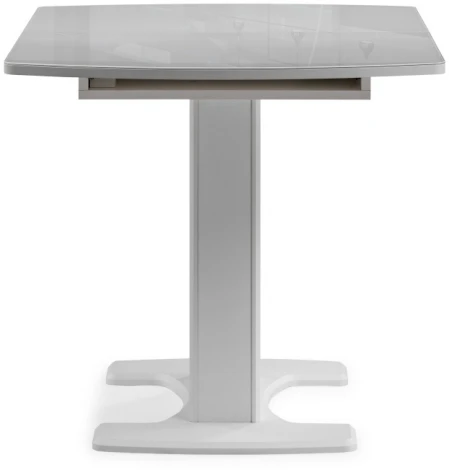 Стол на тумбе Woodville Палмер 120(160)х80х75 белое стекло / белый 490090