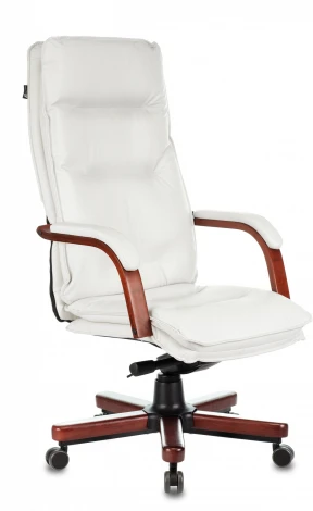 Кресло руководителя Бюрократ T-9927WALNUT слоновая кость кожа крестовина металл/дерево