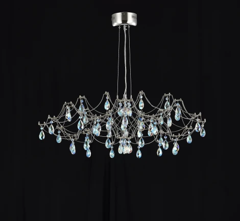 Подвесная люстра светодиодная с пультом и хрустальными подвесками K9 MyFar Ersilia MR2660-60P-50СD