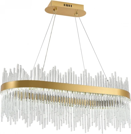 Подвесная люстра с таймером Natali Kovaltseva Smart Нимбы LED LAMPS 81264 (220V, хрусталь, пульт управления, управление смартфоном, на тросе)