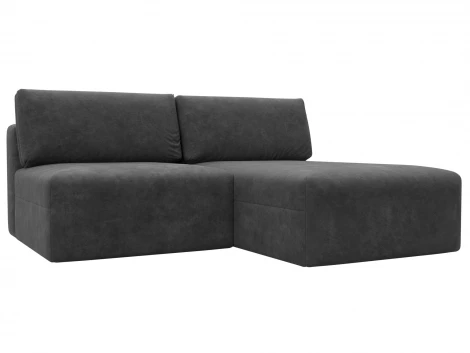 Диван угловой модульный Лига-060 НПБ угол универсальный (ЛДСП,Брус,Фанера/Пластик/Велюр/Темно-серый) Лига Диванов 129508