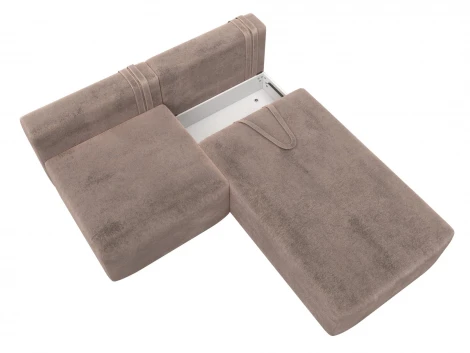 Диван угловой модульный Лига-060 НПБ угол универсальный (ЛДСП,Брус,Фанера/Пластик/Велюр/Бежевый) Лига Диванов 129494