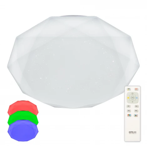 Потолочный светильник RGB круглый Citilux Астрон CL733900G (LED, 220V, пульт управления, круглые)