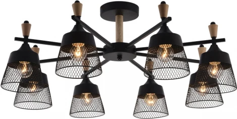 Потолочная люстра на штанге Seven Fires Olban SF3389/8C-BK-WD