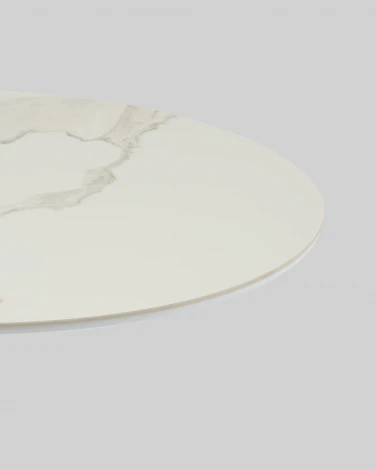 Стол круглый Терралино D90 верх керамика белый матовый, основание металл белый Stool Group арт.УТ000041595