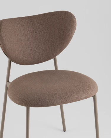 Стул Rina велюр коричневый каркас бежево-серый Stool Group УТ000042359