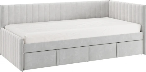 Кровать с ящиками Твикс (Тахта) 90х200 см Mebelson (ДСП/Серый) арт.171564,2173