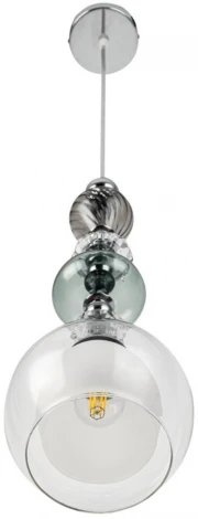 Подвесной светильник Lumion Ganna 8294/1A хром/белый/прозрачный, металл/стекло/хрусталь E27 1*60W 220V (на проводе)