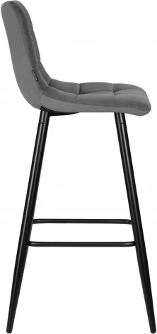 Стул барный Dobrin NICOLE (черные матовые ножки, темно-серый велюр (108-91))