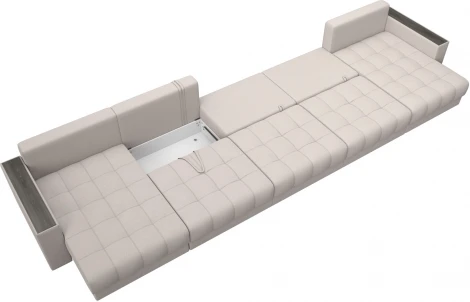 Диван П-образный с декором Лига-049 НПБ Мегалонг Лига Диванов (Замша) арт.128548