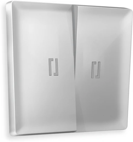 Лицевая панель Ambrella Volt ALFA (Серебро глянец) для 2-клавишных выключателей с подсветкой QUANT AP4040