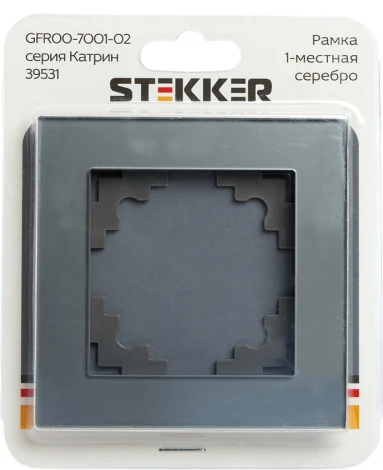 Рамка на 1 пост (серебро) Stekker Катрин 39531