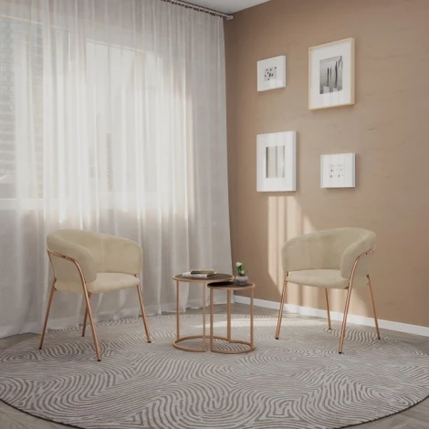 Стул Serene Enchantment Hesby (Металл/Бежевый) арт.HSBI_HTC0255_beige_2