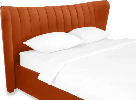 Кровать Queen Agata Lux ОГОГО (арт.636845), (Ткань/Оранжевый)