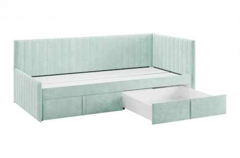 Кровать с ящиками Твикс (Тахта) 90х200 см Mebelson (ДСП,Велюр/Зеленый) арт.171564,2764